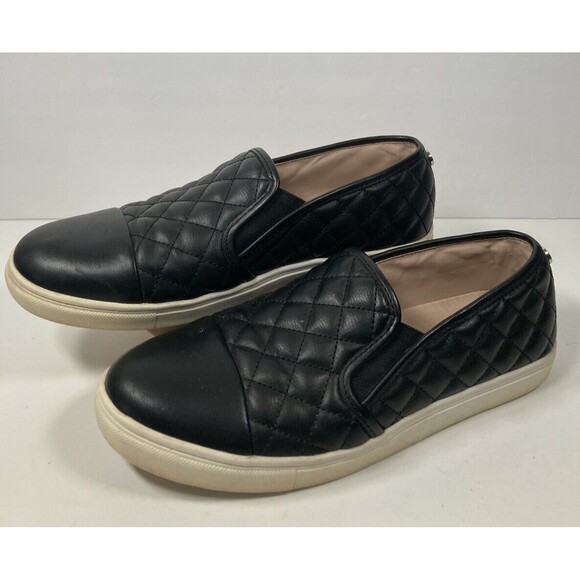 STEVE MADDEN Women’s Zaander Quilted Slip On Sneakers  Black Shoes Size 10M - Picture 3 of 7